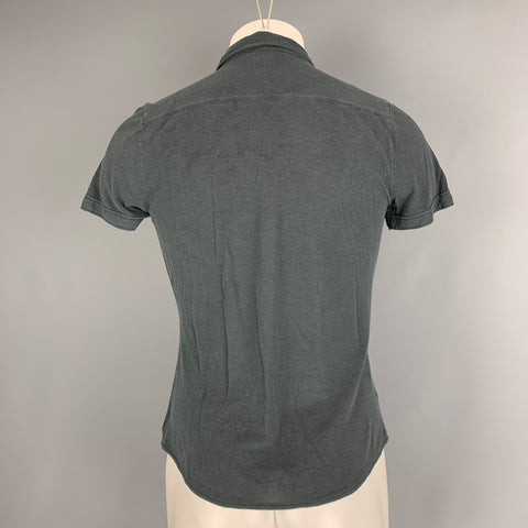 JOHN VARVATOS Size S Grey Silk & Cotton Short Sleeve Short Sleeve Shirt