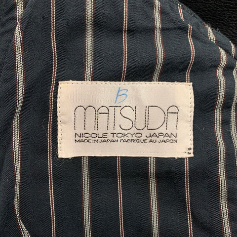 Vintage MATSUDA Size S Black Wool Blend High Waisted Dress Pants