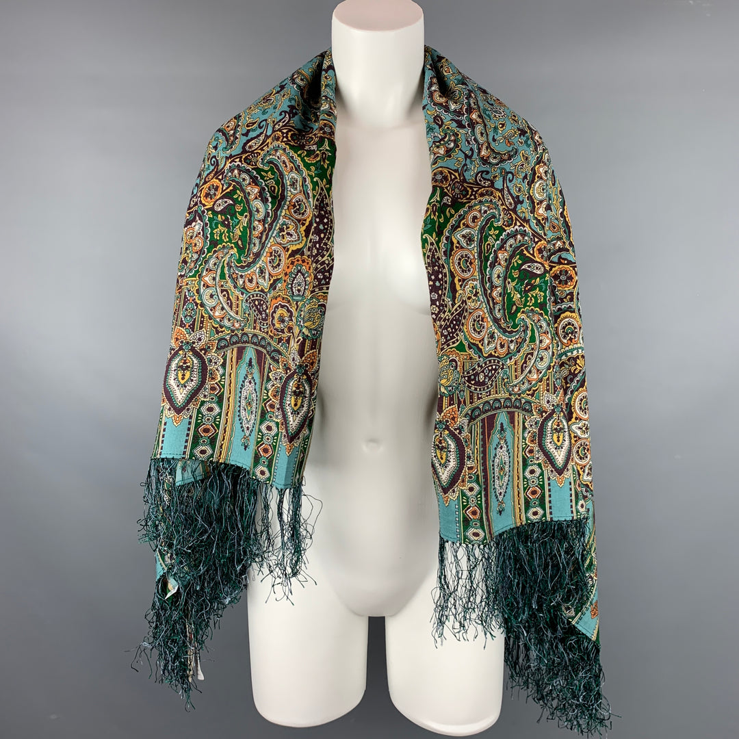 NO NAME Multi-Color Paisley Wool Oversized Scarf
