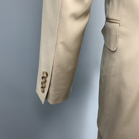 BURBERRY LONDON Size 36 Solid Tan Wool Notch Lapel Suit