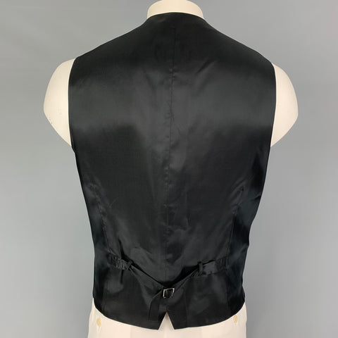 DOLCE & GABBANA Size 46 Black Wool Silk Buttoned Vest