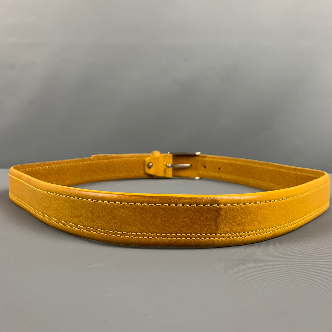SERGIO TACCHINI Size 38 Yellow Leather Belt