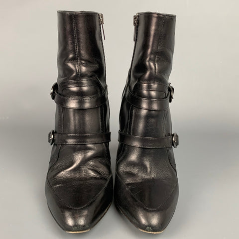 JIMMY CHOO Talla 8.5 Botines de cuero negro