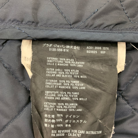 PRADA Size 40 Navy Quilted Nylon Zip Up Jacket