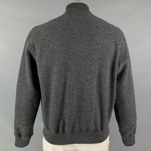 BUCK MASON Merino Wool Grey Chest Size L Solid Varsity Jacket
