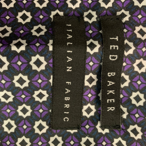 TED BAKER Size 40 Plaid Wool Buttoned Brown Purple Vest