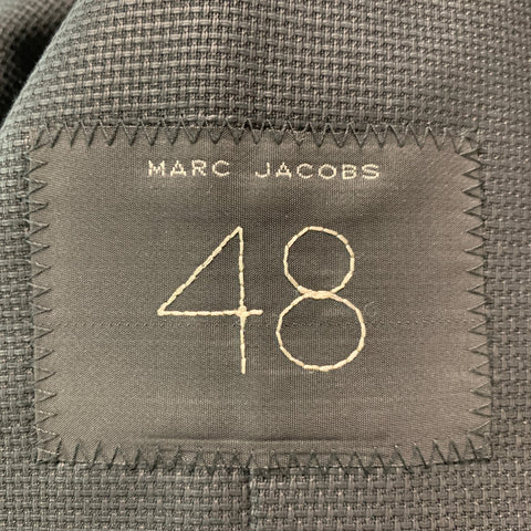MARC JACOBS  Size 38 Black Woven Cotton Polyester Notch Lapel Sport Coat