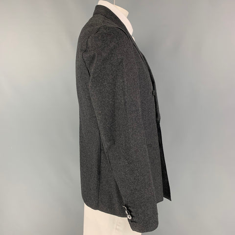 EMPORIO ARMANI Taille 42 Manteau de sport en polyamide et laine chinée anthracite