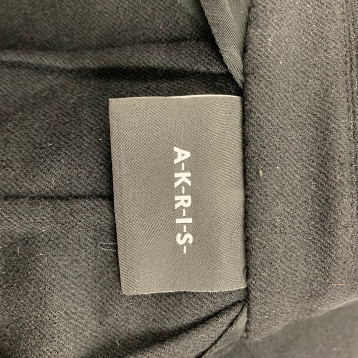 AKRIS Size 8 Black Grey Wool Nailhead Jacket Blazer