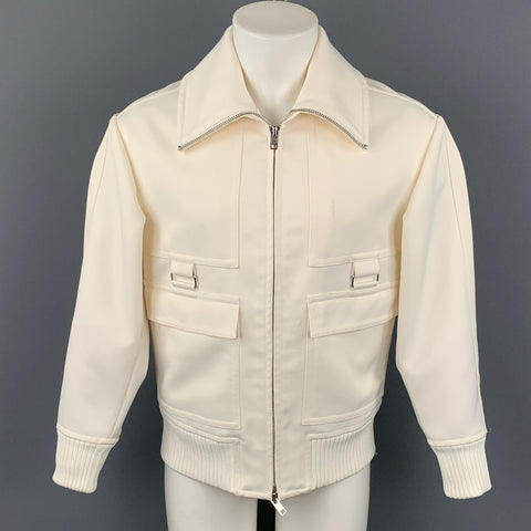 3.1 PHILLIP LIM Size L Off White Polyester Bomber Jacket