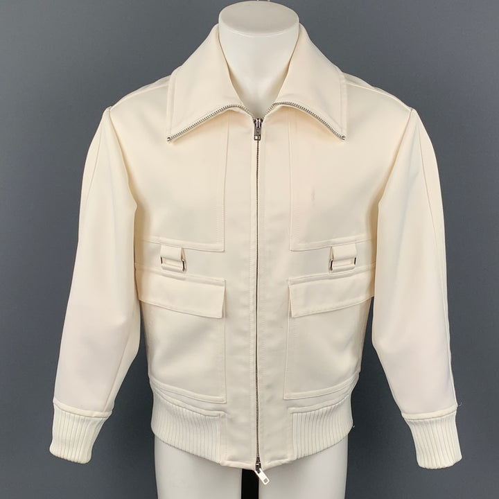 3.1 PHILLIP LIM Size L Off White Polyester Bomber Jacket