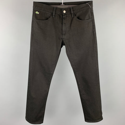 LACOSTE Size 30 Black Denim Zip Fly Jeans