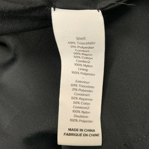 CINQ a' SEPT Chaqueta asimétrica sólida de mezcla de triacetato negro talla 4