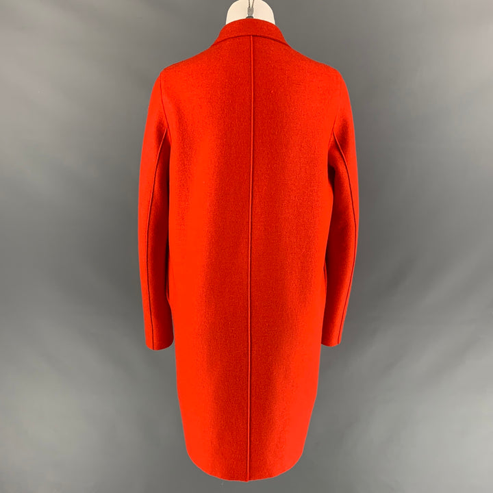 HARRIS WHARF LONDON Size 6 Orange Textured Wool Coat