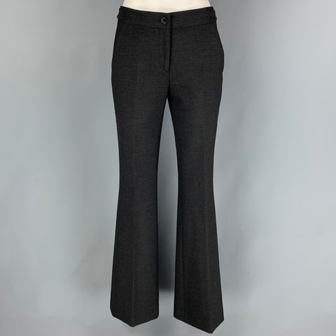 BURBERRY LONDON Talla 4 Pantalón de vestir acampanado en mezcla de poliéster color carbón