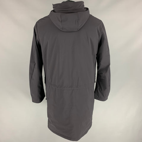 ISAORA Size M Black Waterproof Hooded Long Coat