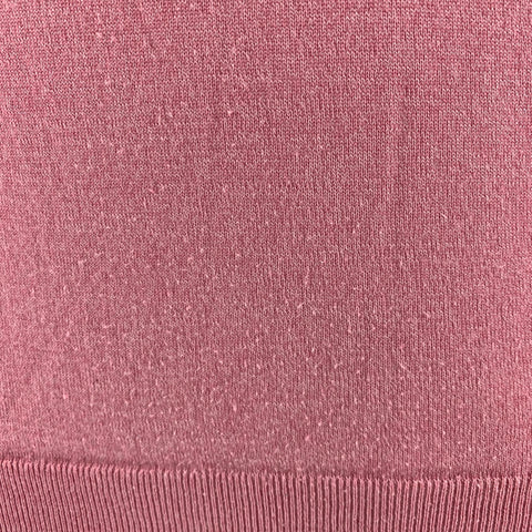 JOHN SMEDLEY Size L Pink Wool Cotton V-Neck Pullover