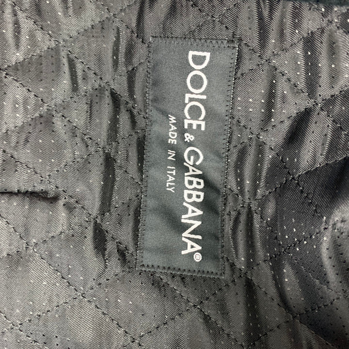 DOLCE & GABBANA SS 15 Size 40 Emerald Green Black Silk Embroidered Torero Vest Jacket
