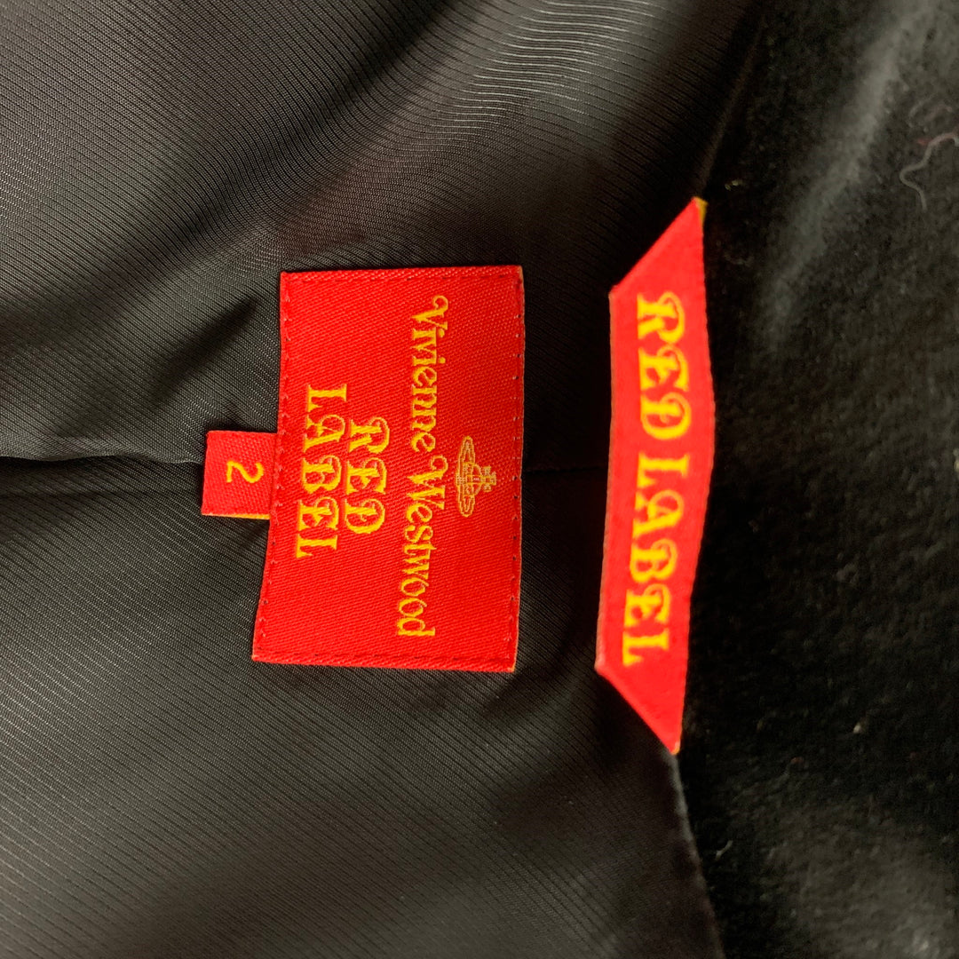 VIVIENNE WESTWOOD RED LABEL Size 2 Black Velvet Belted Jacket