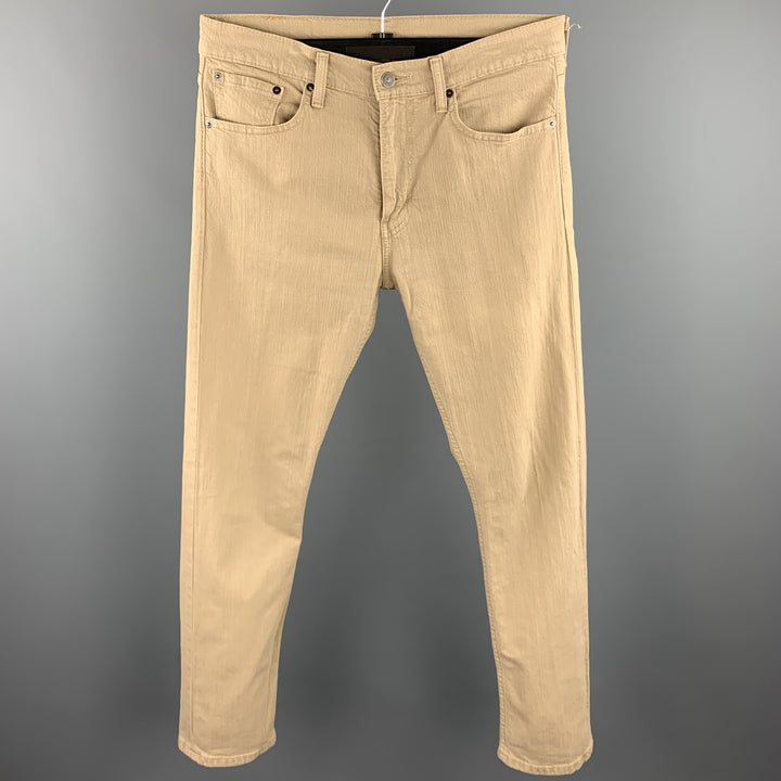 LEVI'S 513 Size 31 Khaki Denim Zip Fly Jeans