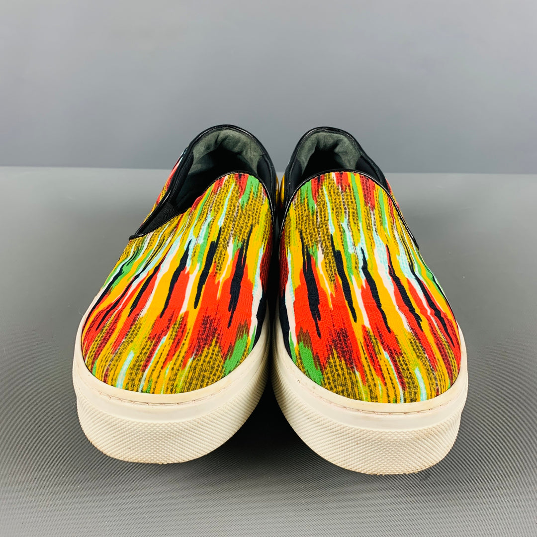 CELINE Size 6 Multi-Color Fabric Stripe Slip On Sneakers