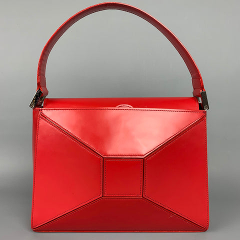 JUNYA WATANABE Red Leather Silver Tone Hardware Handbag