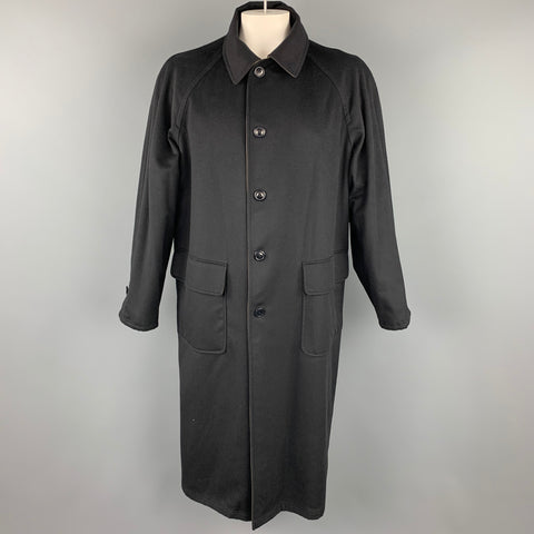 ERMENEGILDO ZEGNA Abrigo reversible de mezcla de lana verde oliva y negro Talla L