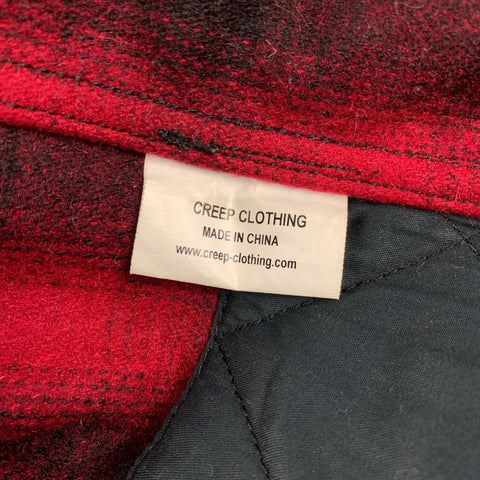 CREEP by HIROSHI AWAI Size M Red & Black Plaid Wool / Polyester Shirt Jacket