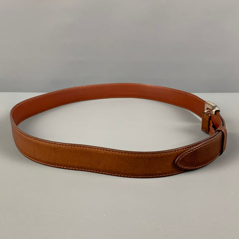 BRUNELLO CUCINELLI Size 35 Brown Leather Belt