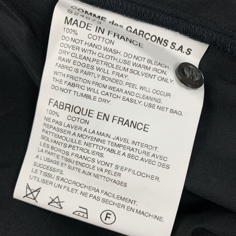 COMME des GARCONS SHIRT Size XL Black Cut Out Cotton Long Sleeve Shirt