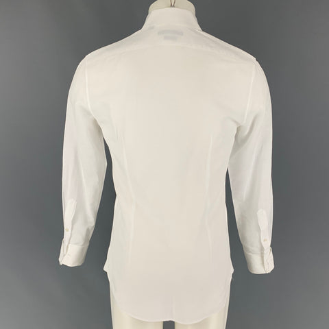 JOHN VARVATOS Size XS White Linen Cotton French Cuff Long Sleeve Shirt