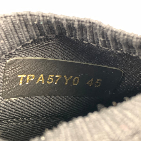 VALENTINO Size 12 Black Mixed Materials Lace Up Sneakers