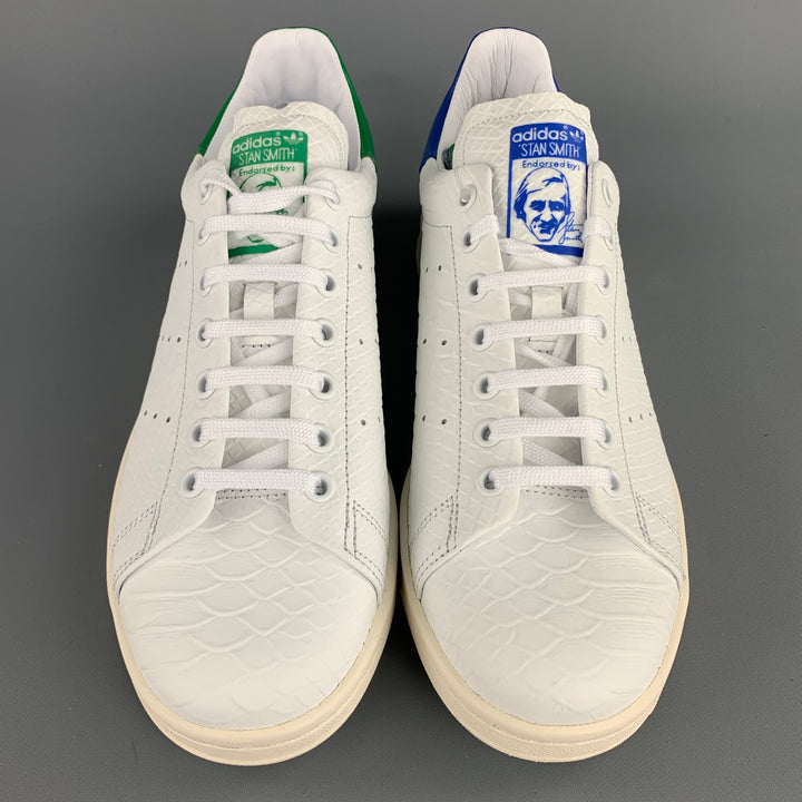 ADIDAS x STAN SMITH Recon Size 8.5 White Textured Leather Sneakers