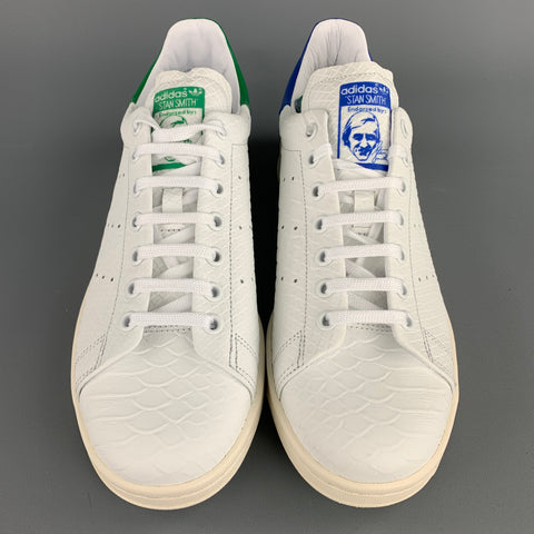 ADIDAS x STAN SMITH Recon Size 8.5 White Textured Leather Sneakers