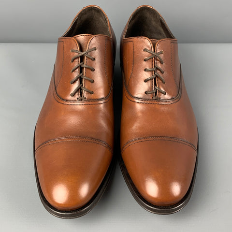 TO BOOT NY Size 9.5 Tan Leather Cap Toe Lace Up Shoes