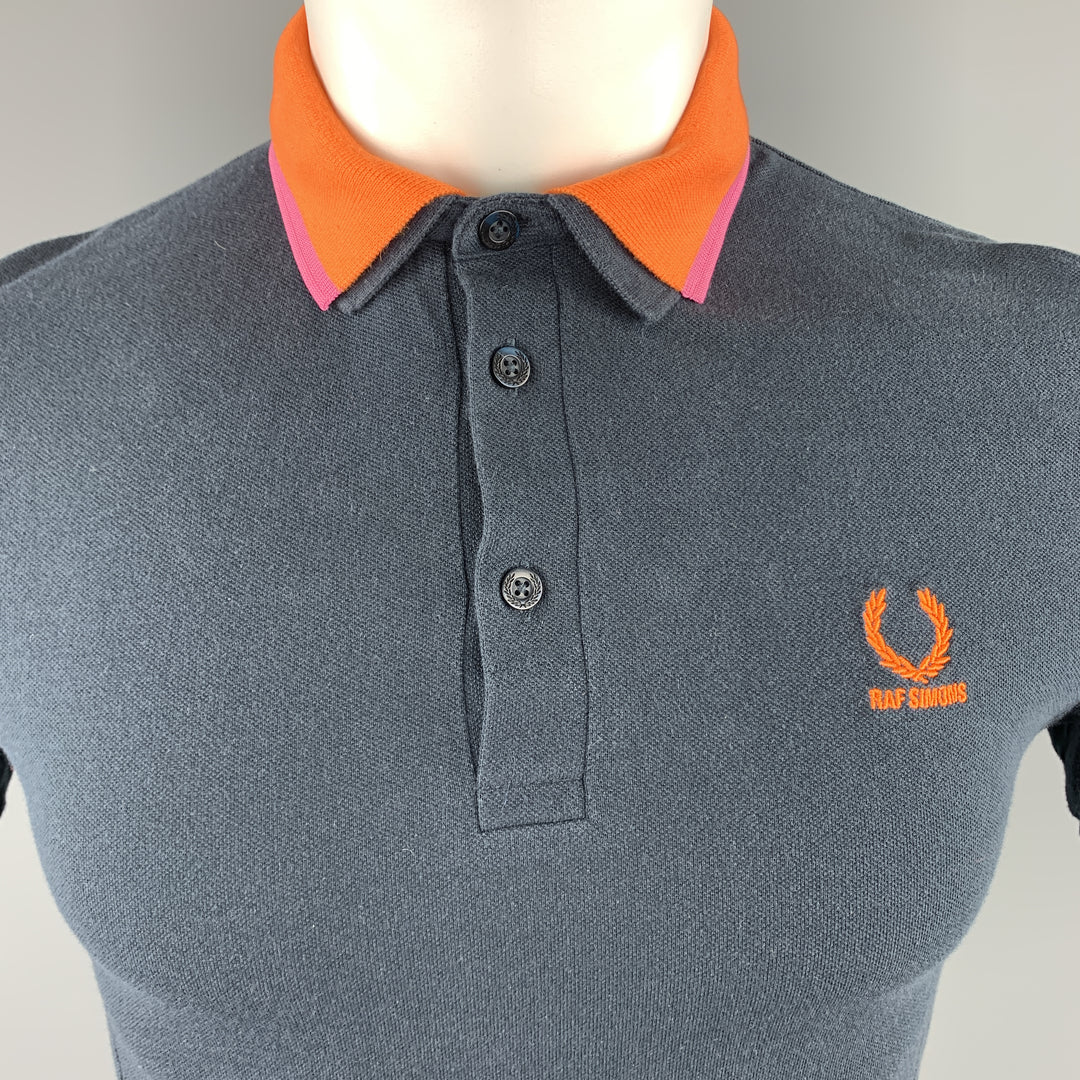 RAF SIMONS x FRED PERRY Talla S Polo azul marino con cuello desmontable