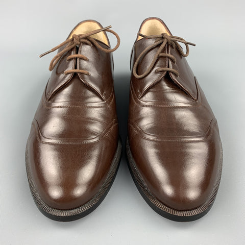 CHARLES JOURDAN Size 7.5 Chocolate Leather Lace Up Shoes