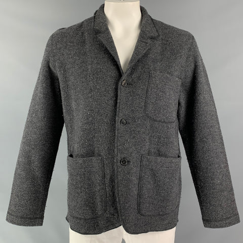BUCK MASON Chest Size L  Grey Wool Button Down Jacket
