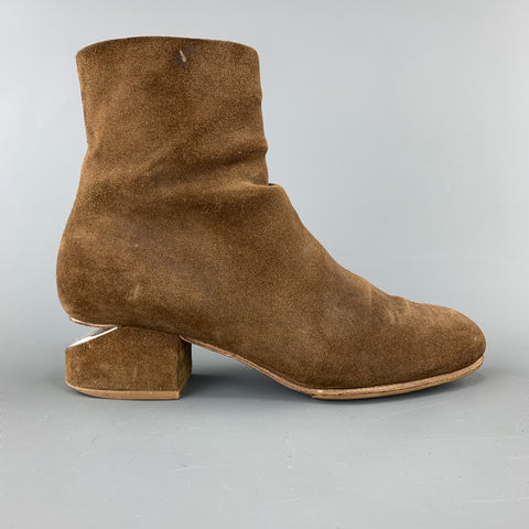ALEXANDER WANG Talla 6 Botas KELLY con tacón recortado de ante marrón