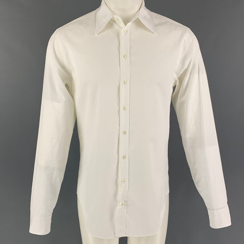 GIORGIO ARMANI Size S White Cotton Button Up Long Sleeve Shirt