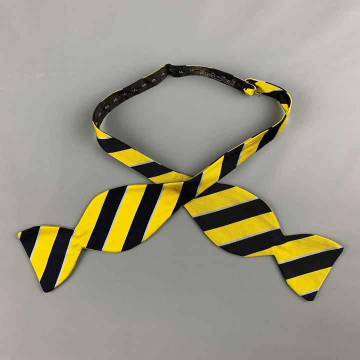 VINTAGE Yellow Navy Stripe Tie