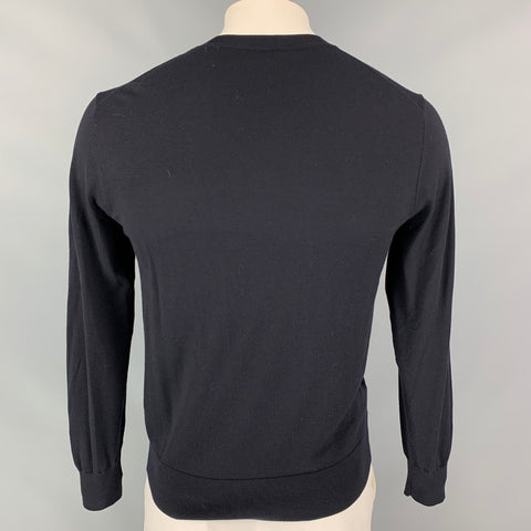 THEORY Size L Black Wool V-Neck Classic Pullover