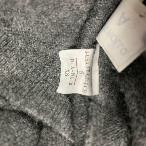 BRUNELLO CUCINELLI Size S Grey Knitted Cashmere Drawstring Cardigan