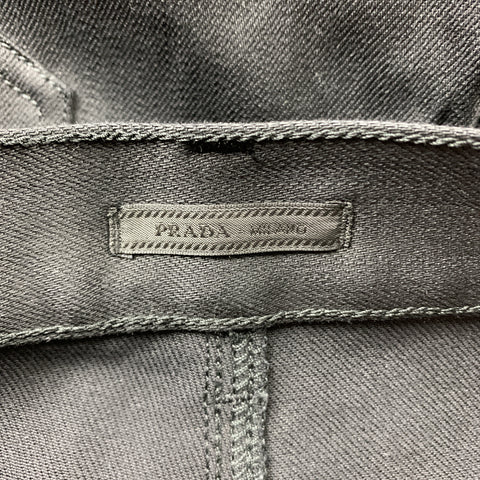 PRADA Size 34 Black Solid Cotton / Polyurethane Button Fly Jeans
