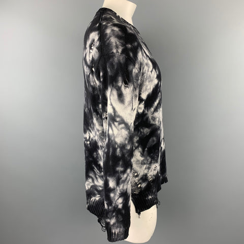 MIHARAYASUHIRO Size L Black & Grey Dyed Cotton Distressed Sweater