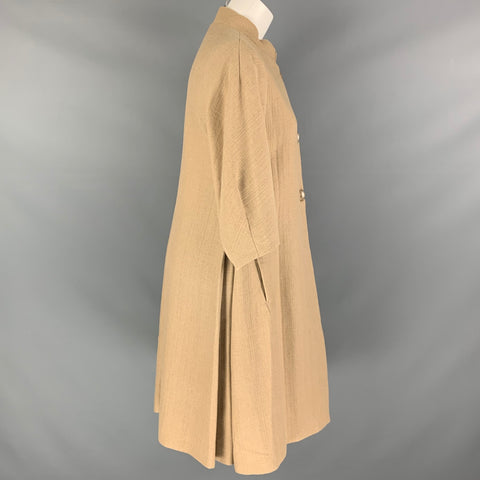 NICOLE FARHI Size 6 Beige Cotton 3/4 Sleeves Coat