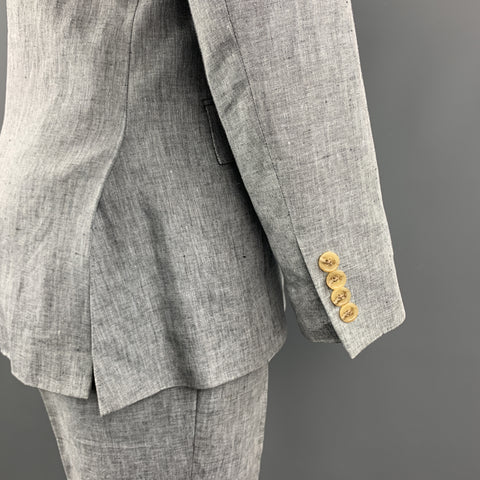J. CREW 38 Regular Grey Heather Linen Suit