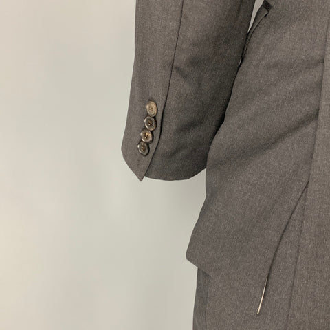 BOSS by HUGO BOSS Size 40 Grey Virgin Wool Notch Lapel Suit