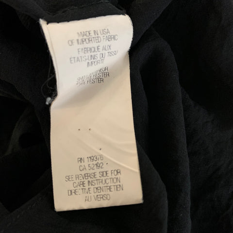 HELMUT LANG Size S Black Polyester V Neck Casual Top
