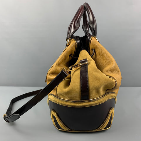 BURBERRY PRORSUM Bolso satchel Earlsburn de cuero en marrón oscuro ámbar
